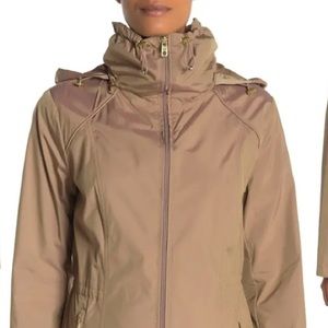 Cole Haan Packable Beige Rain Jacket